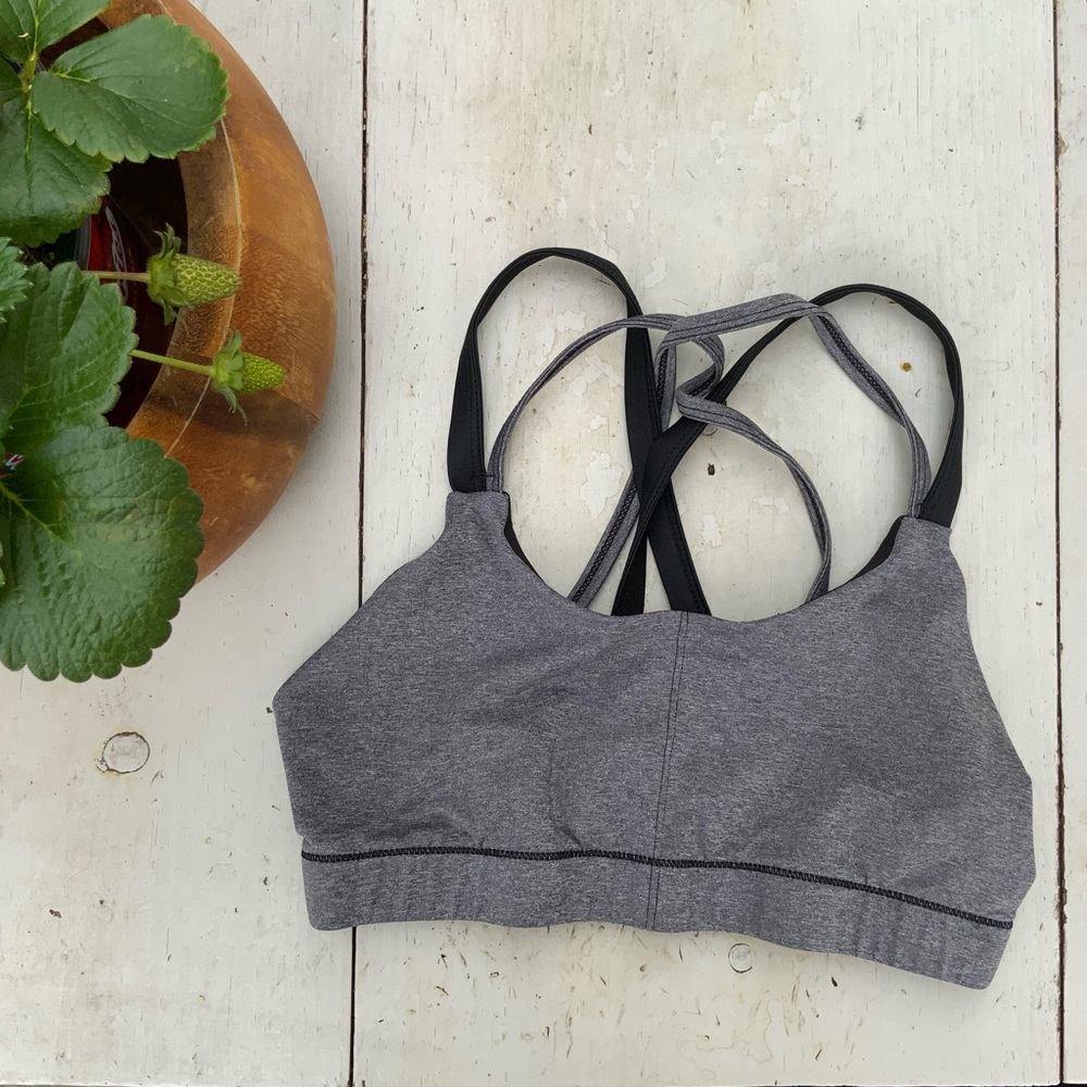 C9 by Champion Double Strap Gray Black Sports Bra